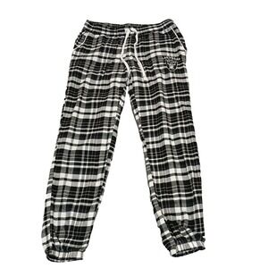 Las Vegas‎ Raiders Womens Pajama Pants S Black Plaid Flannel Sleep Lounge NFL